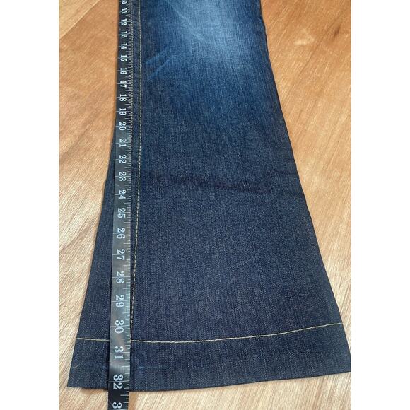 True Religion Jeans Womens Sz 30 Bootcut Dark Wash 34 X 32 Candice Embellished - Picture 13 of 16
